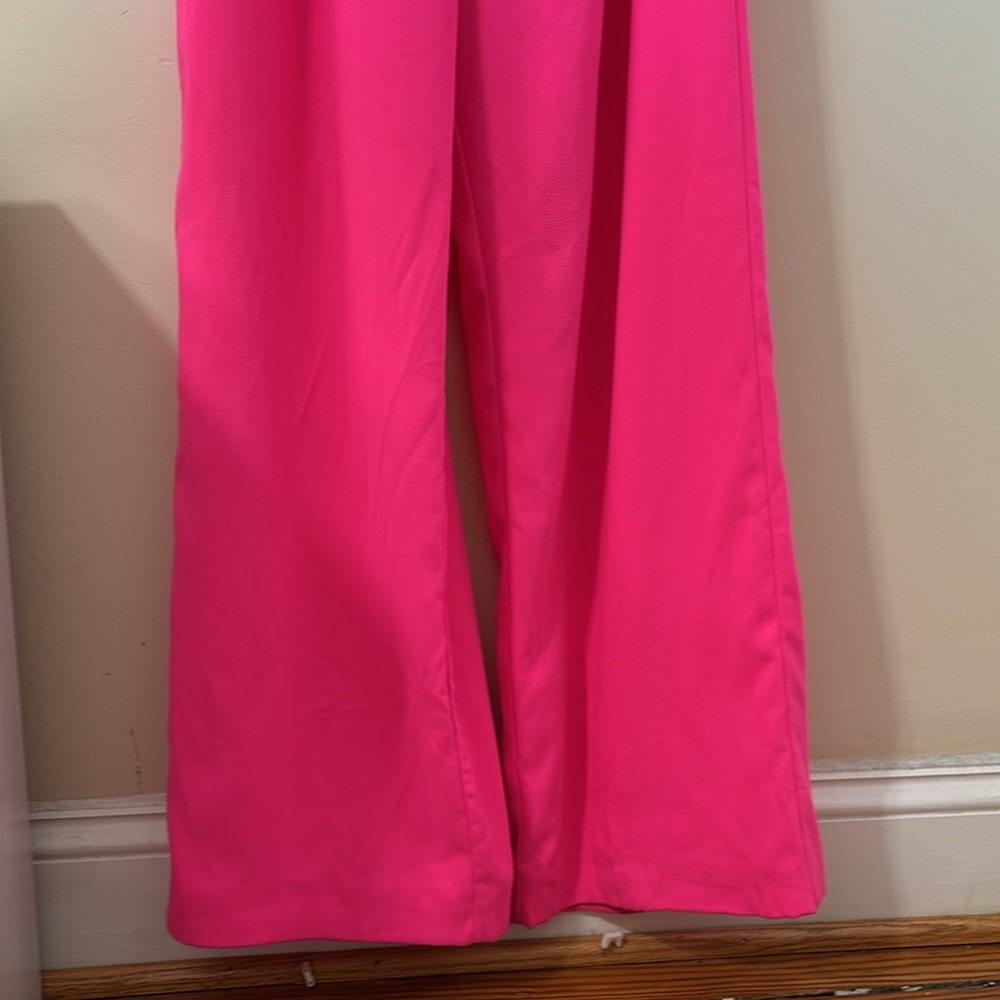 Lilly Pulitzer Lyra One Shoulder Ruffle Jumpsuit Berry Size 12 - Picture 5 of 9